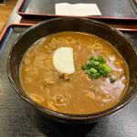 こんぴら茶屋 - 牛かれーうどん（1,120円）。もう少し牛肉を入れて貰えると・・。