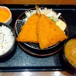 小樽なると屋 - アジフライ定食 ミニ鶏そうめん