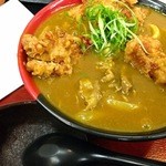 極楽うどん TKU - 鶏天カレーうどん（大鶏天３つ）（￥910）