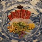 銀座 上瀧 - 和牛たたき/クラゲのネギソース