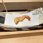 にい留 - 車海老の身。最初は塩