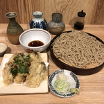 手打ちそばちくま - 牡蠣天蕎麦(寒)