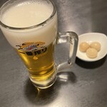 IZAKAYA Lab - 生ビールとお通しのうずら