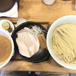 麺屋鈴春 - 塩つけ麺+藻塩&酢橘