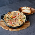 “Cheese gratin with Oyster and seasonal vegetables”