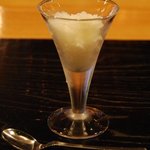 時の宿 すみれ - （夕食）お口直しのグラニテ　はちみつれもん