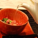 時の宿 すみれ - （夕食）牛骨だしのとろトロ茶漬け桜の風味