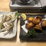 信州の幸 本店 - エリンギの唐揚げ、追加きのこの盛り合わせ