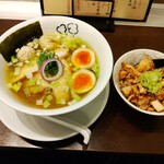 らーめん 鶏喰 - 特製 塩らー麺 & チャーシュー丼