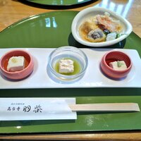 高台寺羽柴 - 自家製くみあげゆば三種盛り、包みゆば揚げ出汁