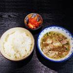 Rice, soup and kimchi set