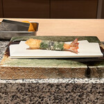 天ぷら うらかみ - 車海老② 海老の味が濃厚でした。