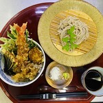 Sobadokoro Ashitaba - 天丼とお蕎麦セット