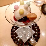 蓬左茶寮 - 苺ミルクのぜんざい 生蘇のアイス