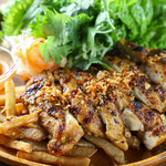 Spicy grilled local chicken with vegetables