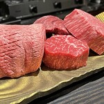 中津をにく - 今日の主なお肉　タン、さがり、サーロイン、シャトーブリアン