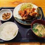 Hakata Motsunabe Yamaya - 鶏の唐揚げめんたい風味定食