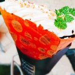 クレープアンドカフェ ヴァーチュ - 2022.3(ミニクレープ食べた日と違います笑) クリームナッツ(￥430)、ショコラ生地変更(￥60)、生クリーム増量(￥110)。トッピング2種でもっと豪華に！