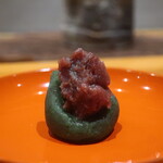 日本料理 幸庵 - 蓬のひっちぎり つぶ餡添えアップ