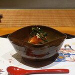 日本料理 幸庵 - ホッキ貝、いくら、花わさび、あおさのりの加減酢ジュレ掛け