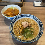 斗香庵 - 中華そば + 背あぶら & タレカツ丼