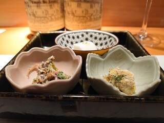 h Chokotto Sushi Bettei - 『蛍烏賊と菜の花の味噌和え』『薩摩芋の白和え』『沖縄ジーマーミー豆腐』