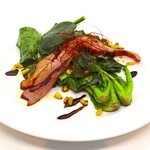 Warm spinach and bacon salad