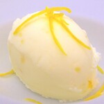 Lemon sorbet for adults - garnished with refreshing peel -