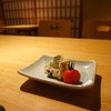 Kyouto Mamehachi - 丹波黒豆とリンゴの白和え。トマトのお浸し