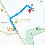 ラーメン 奥津家 - 駐車場へのルート