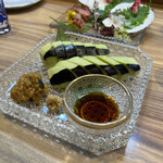 醍醐 - 水茄子を金山寺味噌で食す‼️