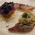 シャントレル - 長万部産ホッキカイ、カツオ、サワラ