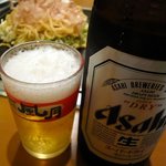 鶴橋風月 梅田お初天神通り店 - まずはビールでぷふぁ～