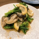 アオイサル - 牡蠣と菜の花のレモンソテー