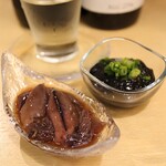 Bacchus UoZu - イカの黒作り(400円)
                        ホタルイカの沖漬け(400円)