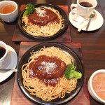 札幌牛亭 - 火曜日ランチ　レギュラーバーグスパ　９５０円→７５０円　二人分　【　２０１３年１月　】