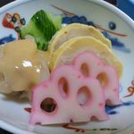 どんまい - 2013.1. \2,000コースの酢の物（平目の錦糸巻き、2人で一つ）