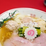 ぷれじでんと - 白だしラーメン+肉ワンタン1個・海老わんたん1個140円