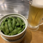博多八昌  - 生ビールセットの茶豆枝豆