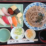 Sushi Sanraku - 寿司そばセット ¥1050