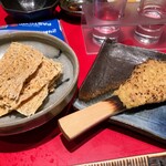 杉並 まん月 - そば味噌＆タタミ鰯最高～