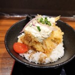 Kamatake Udon Akashiyaki - タルとり天丼