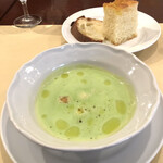トラットリア エッセ - パスタランチのスープ（グリンピース）