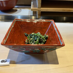 くろぎ - ほうれん草の胡麻和え。ほうれん草は浮腫みに良いから朝頂くといいんですって！毎朝ほうれん草食べよう。大将が言うと何でも説得力ある笑