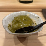 鮨 むらやま - 余った肝ソースには切りたてのシャリぽーんの追いソースもたら～なのだぁぁぁぁ！