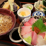 Shunsai Miyama - 海鮮丼と天ぷら蕎麦のセット 1680円