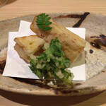 味ひろ - 筍挟み揚げ(ぐじ)、芹