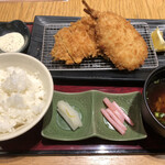 新宿さぼてん - 鯵フライ・ロースかつ御膳