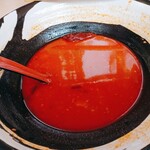みそ道楽 - 辛拉麺　味噌味　ランク８〈トリニダードスコーピオン〉　スープを残してのギブアップ、、、