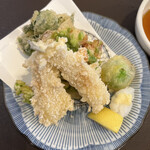 味季 和遊 - キス香煎揚げと芽キャベツと小柱かき揚げ